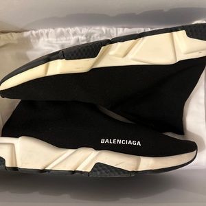 Balenciaga Speed Knit Low Sock Sneaker - Black & White